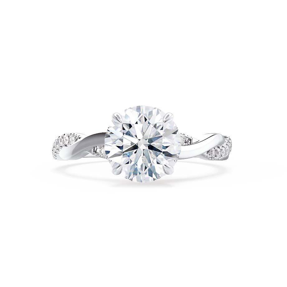 WISTERIA - Round Lab Diamond 950 Platinum Vine Solitaire Ring