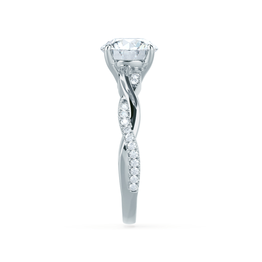 WISTERIA - Round Lab Diamond 950 Platinum Vine Solitaire Ring