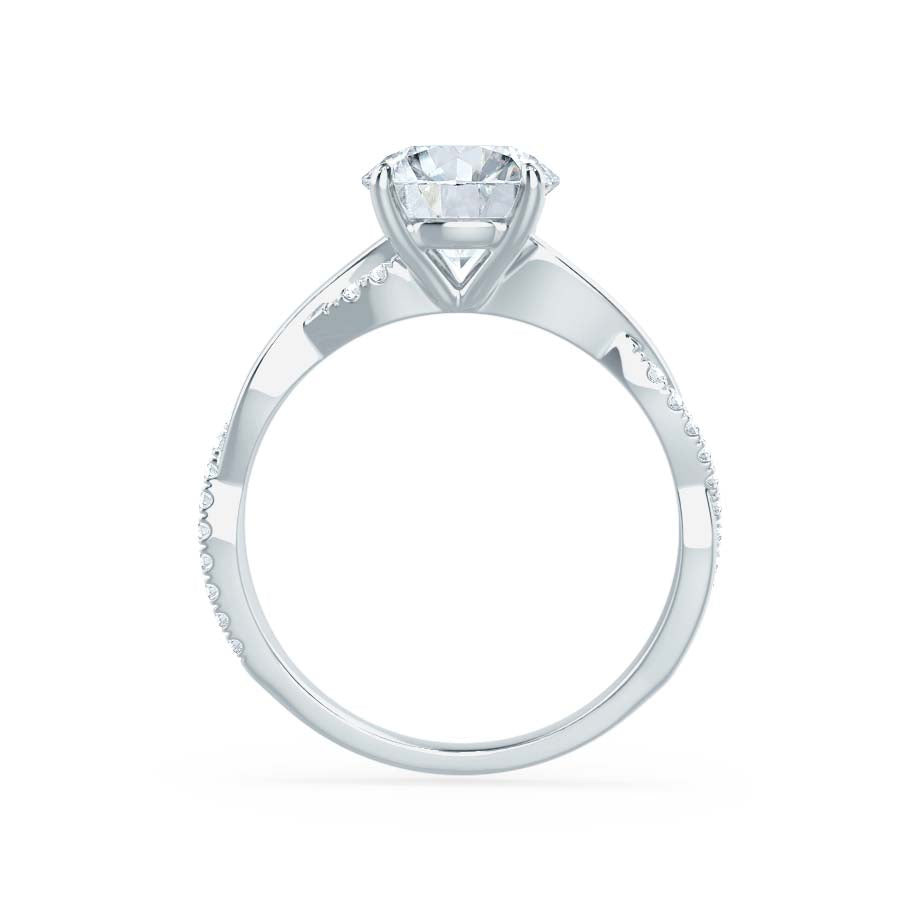 WISTERIA - Round Lab Diamond 950 Platinum Vine Solitaire Ring