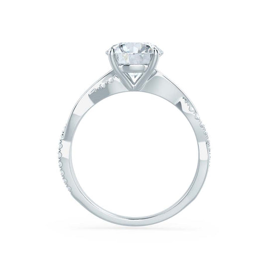WISTERIA - Round Lab Diamond 950 Platinum Vine Solitaire Ring