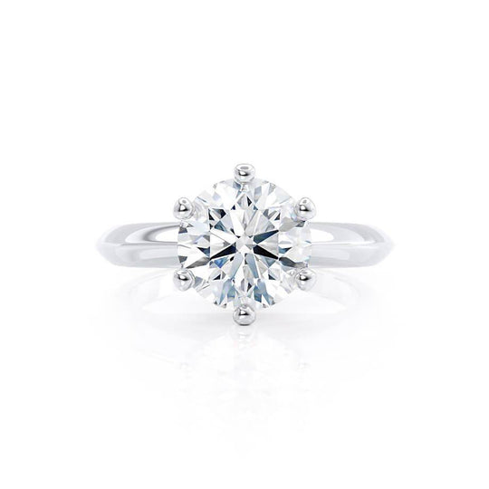 ANEMONE - Round Natural Diamond Platinum Solitaire