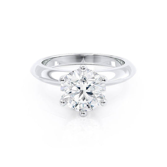 ANEMONE - Round Natural Diamond Platinum Solitaire