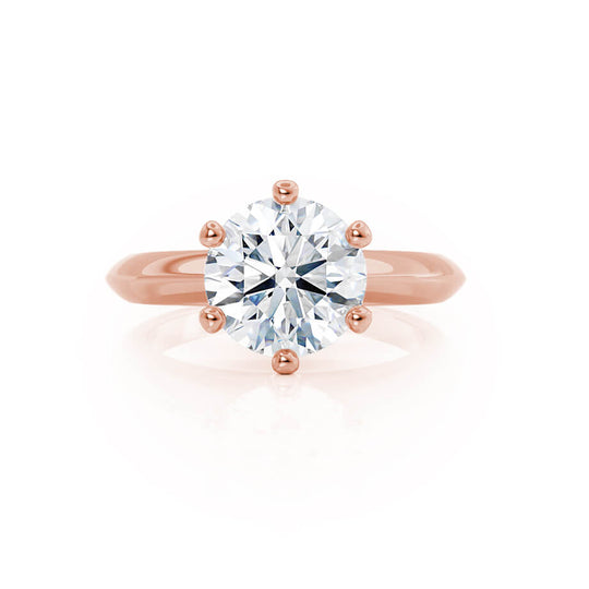 ANEMONE - Round Natural Diamond 18k Rose Gold Solitaire