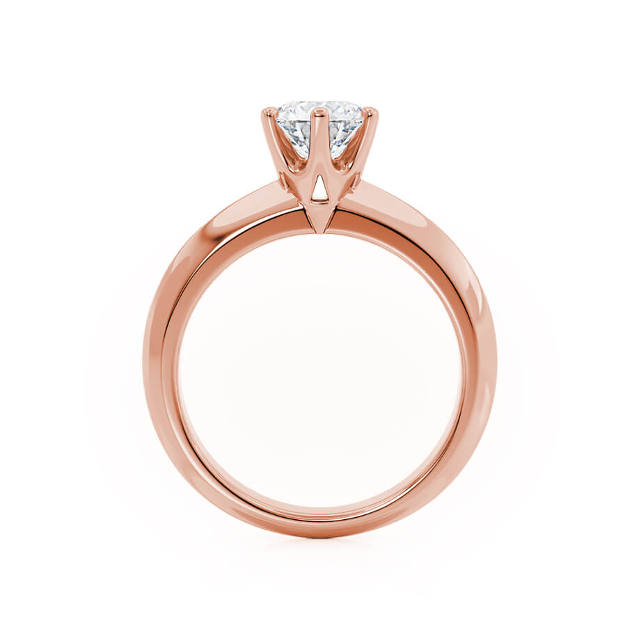 ANEMONE - Round Natural Diamond 18k Rose Gold Solitaire