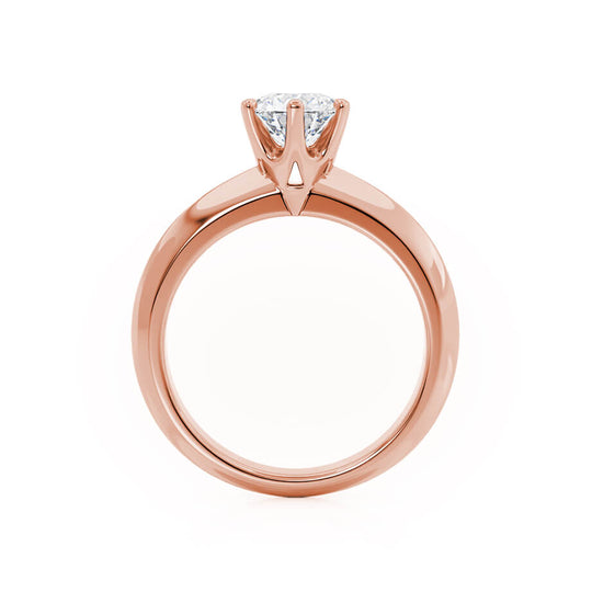 ANEMONE - Round Natural Diamond 18k Rose Gold Solitaire