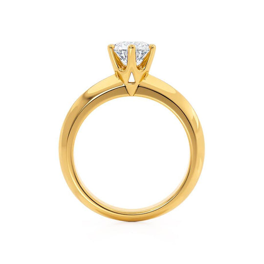ANEMONE - Round Natural Diamond 18k Yellow Gold Solitaire