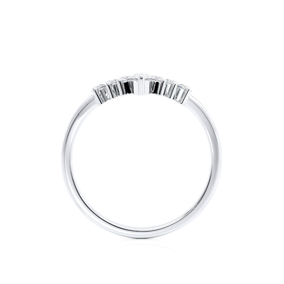ECLIPSE — Tiara Pear & Round Diamond Wedding Band in 950 Platinum