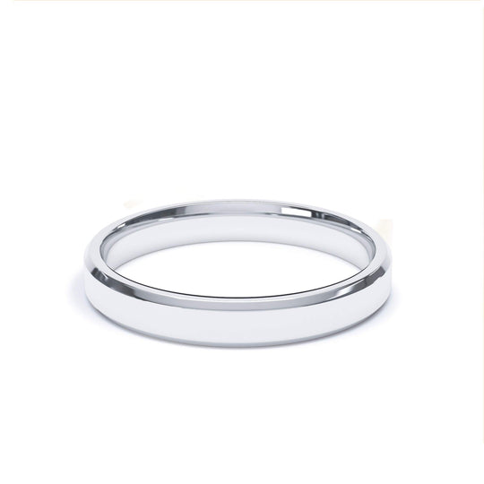 ORION — Bevelled Edge Wedding Band in 18k White Gold