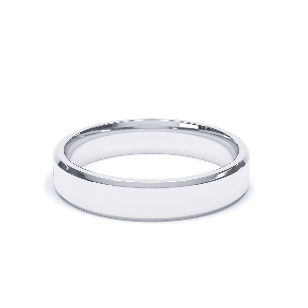 ORION — Bevelled Edge Wedding Band in 18k White Gold