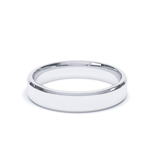 ORION — Bevelled Edge Wedding Band in 18k White Gold