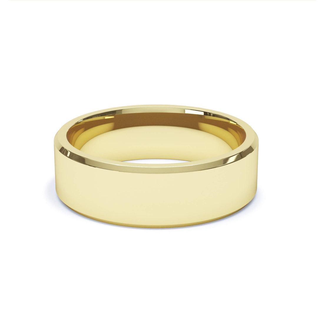 ORION — Bevelled Edge Wedding Band in 18k Yellow Gold