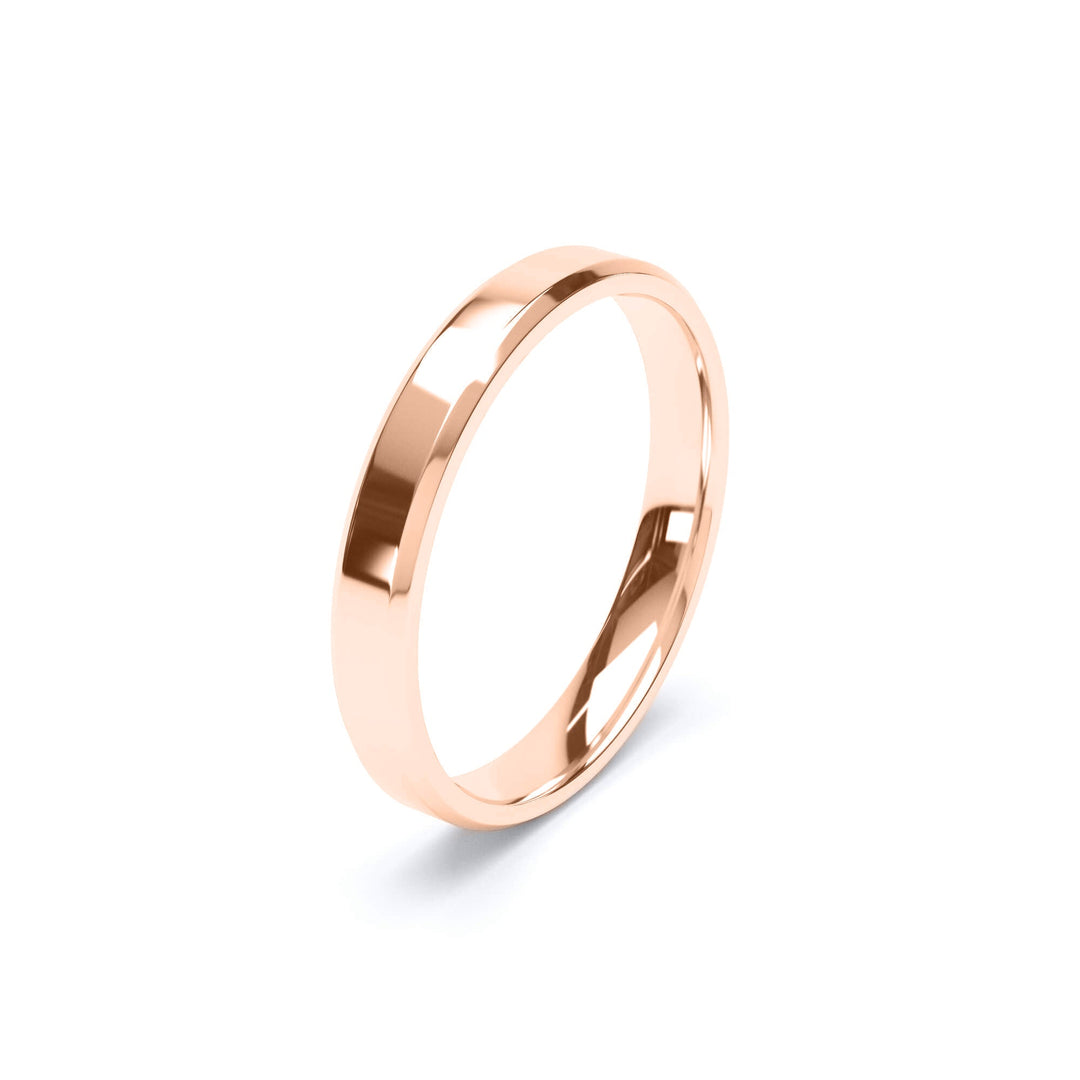 ORION — Bevelled Edge Wedding Band in 18K Rose Gold