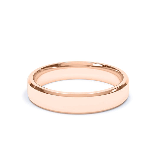 ORION — Bevelled Edge Wedding Band in 18K Rose Gold
