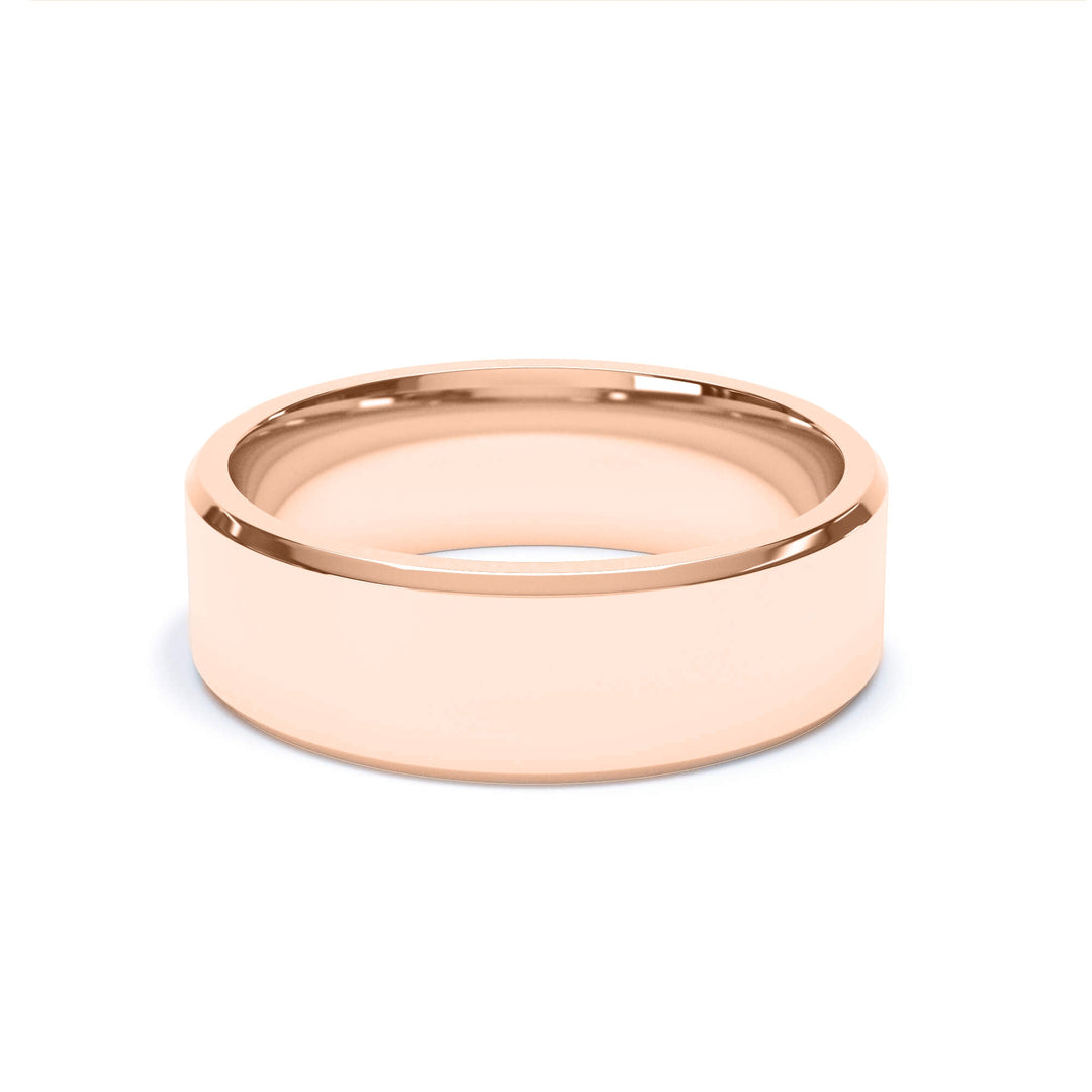 ORION — Bevelled Edge Wedding Band in 18K Rose Gold