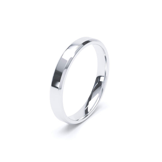 ORION — Bevelled Edge Wedding Band in 18k White Gold