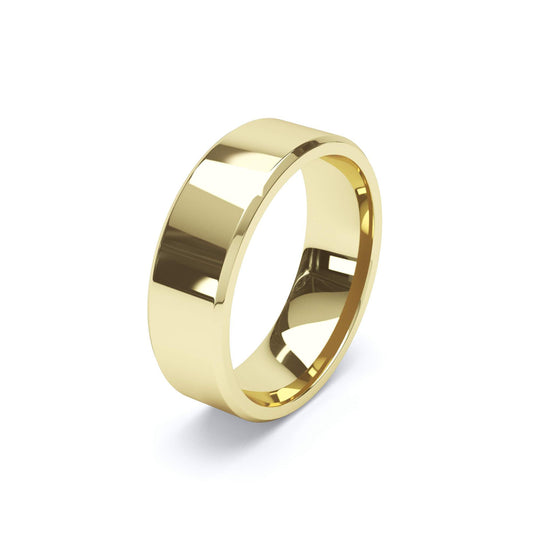 ORION — Bevelled Edge Wedding Band in 18k Yellow Gold