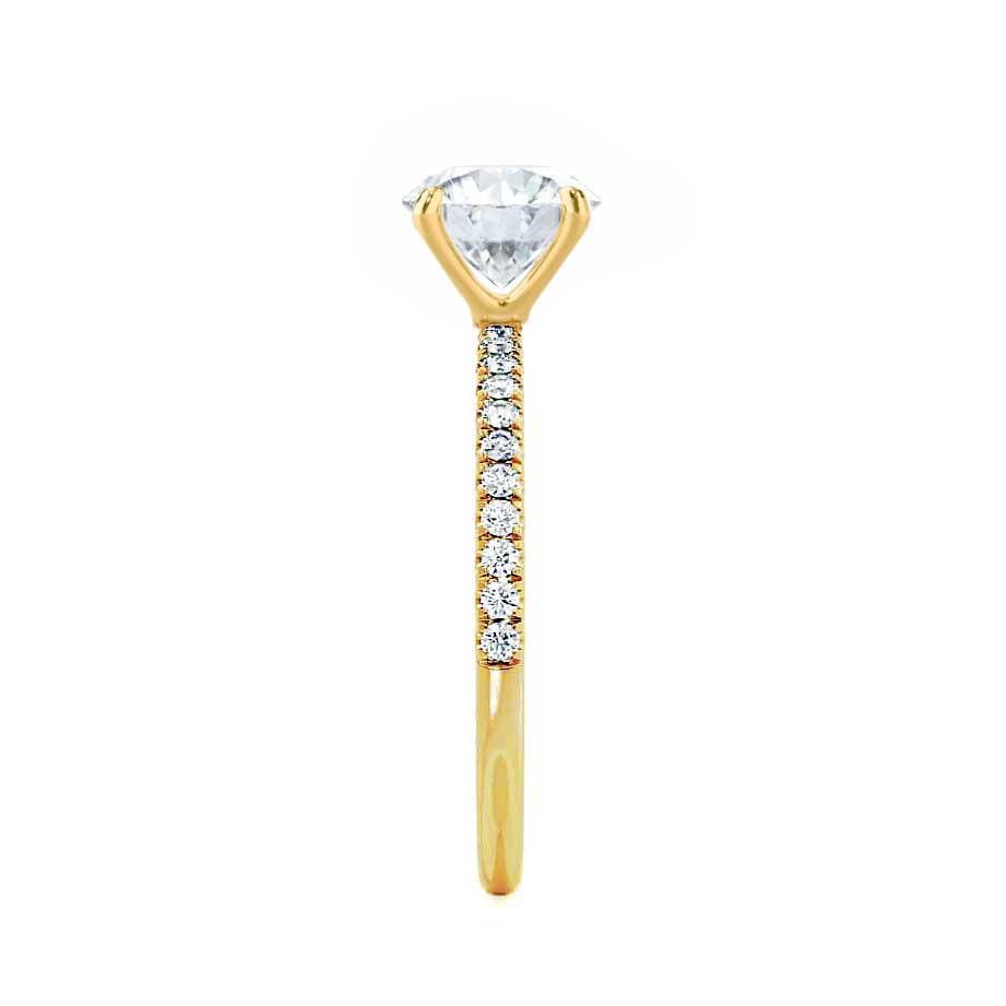 CALLA - Emerald Lab Diamond & Diamond 18k Yellow Gold Micro Pavé Ring