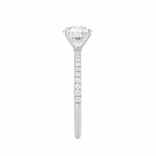 CALLA - Emerald Lab Diamond & Diamond Platinum Micro Pavé Ring