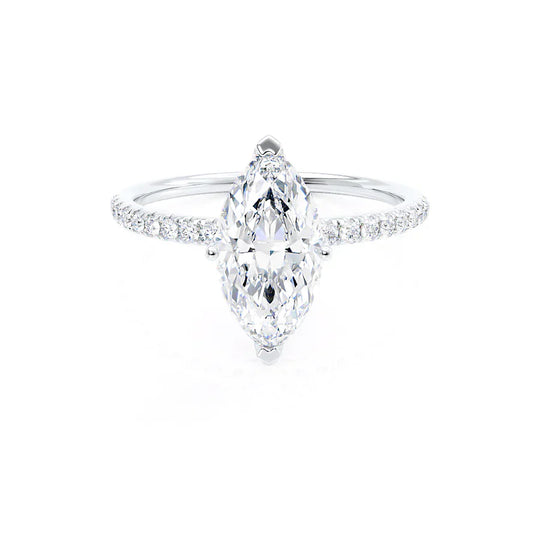 CALLA - Marquise Lab Diamond 950 Platinum Petite Solitaire
