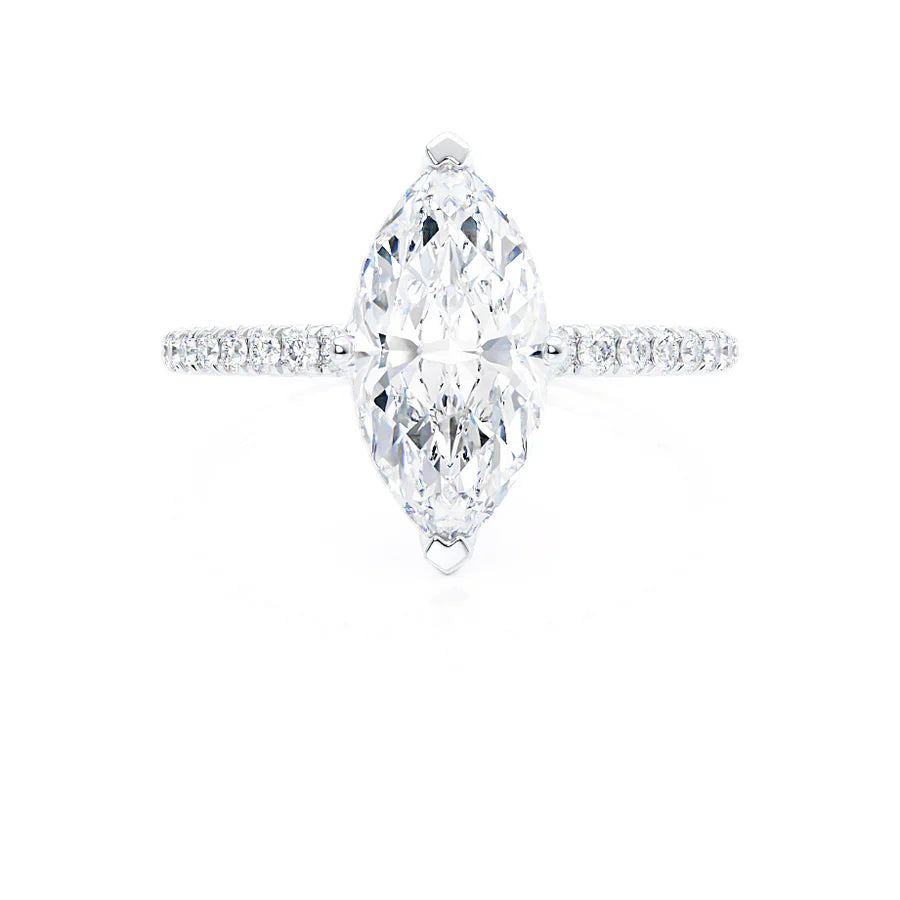 CALLA - Marquise Lab Diamond 950 Platinum Petite Solitaire