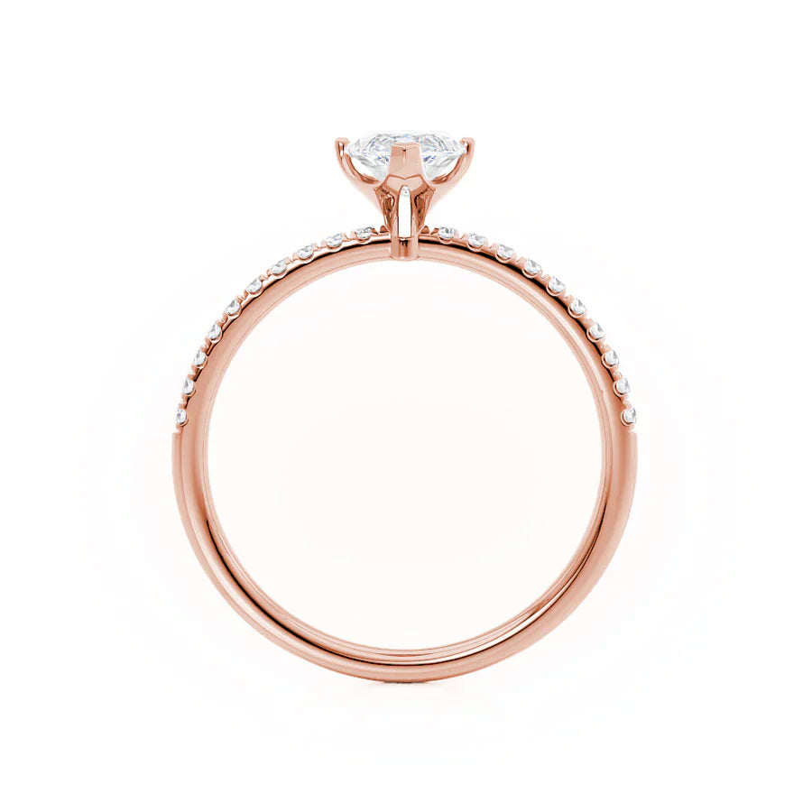 CALLA - Marquise Lab Diamond 18k Rose Gold Petite Solitaire