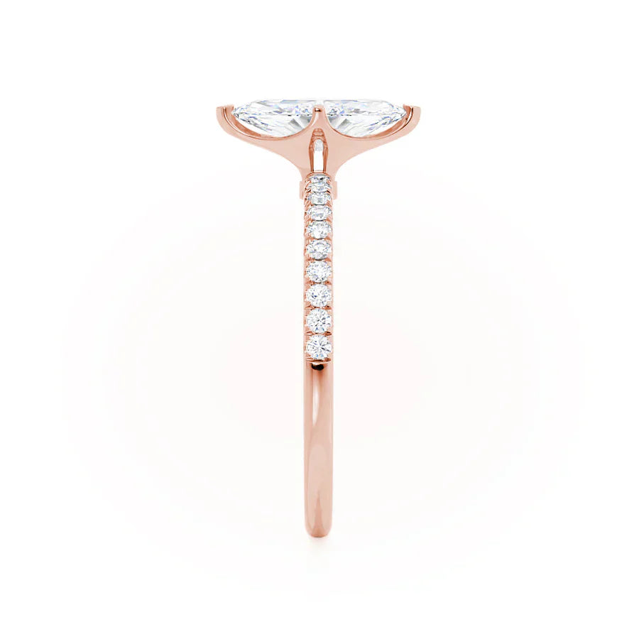 CALLA - Marquise Lab Diamond 18k Rose Gold Petite Solitaire