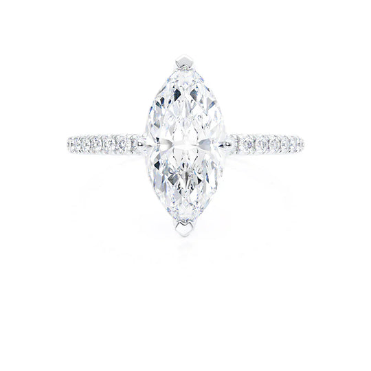 CALLA - Marquise Lab Diamond 18k White Gold Petite Solitaire