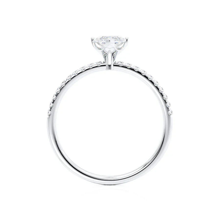 CALLA - Marquise Lab Diamond 18k White Gold Petite Solitaire