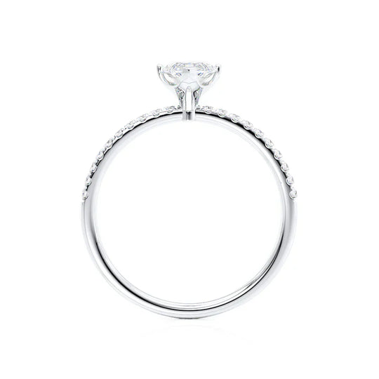 CALLA - Marquise Lab Diamond 18k White Gold Petite Solitaire