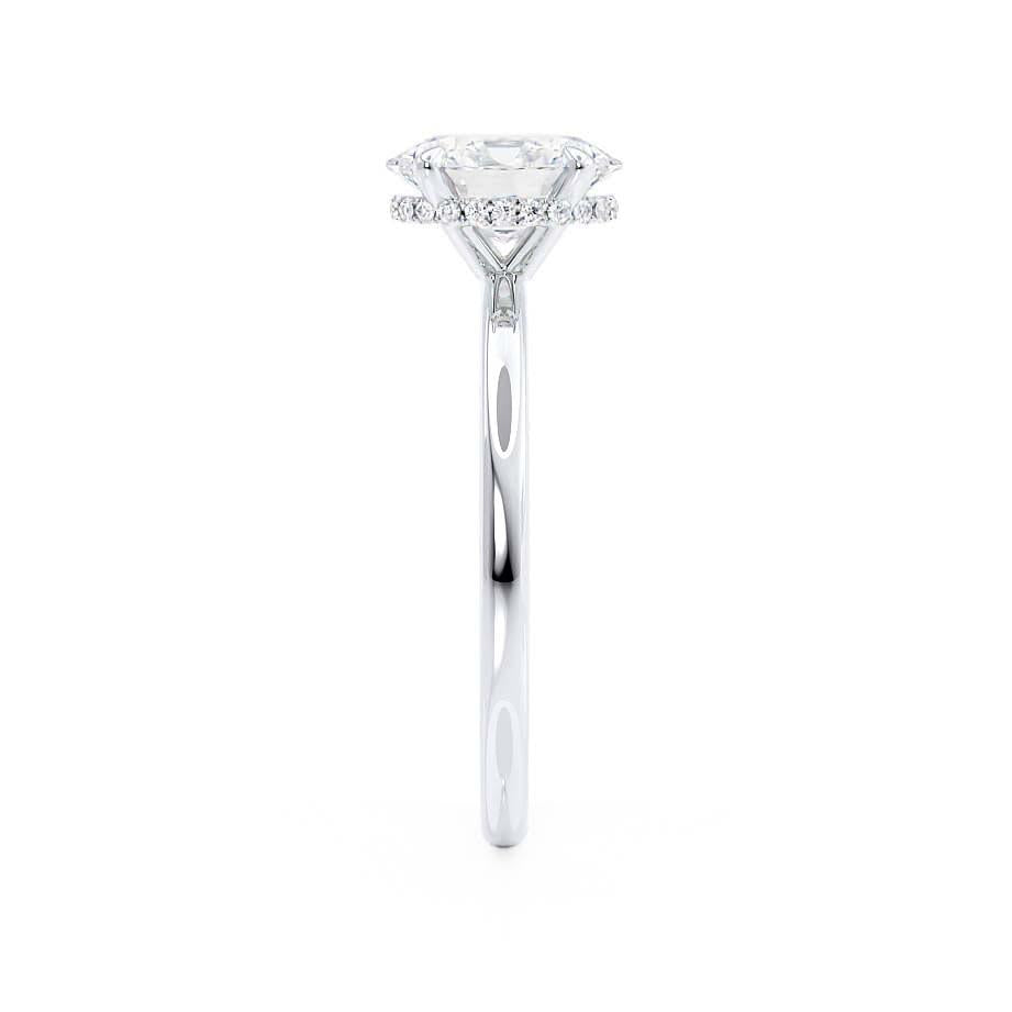 CAMELLIA - Oval natural Diamond Platinum Hidden Halo