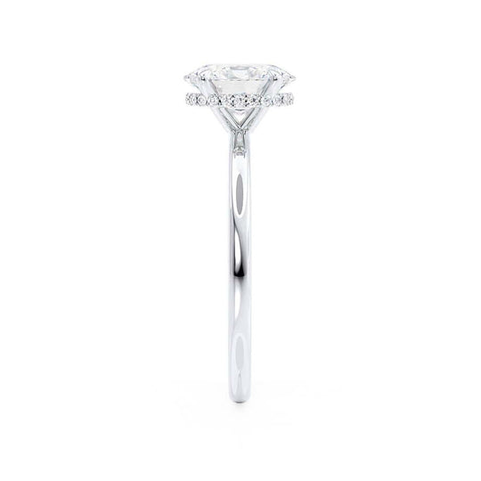 CAMELLIA - Oval natural Diamond Platinum Hidden Halo