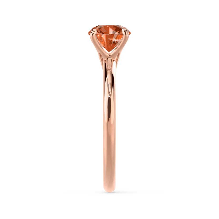 CAMOMILE - Lab-Grown Padparadscha Sapphire Solitaire 18k Rose Gold