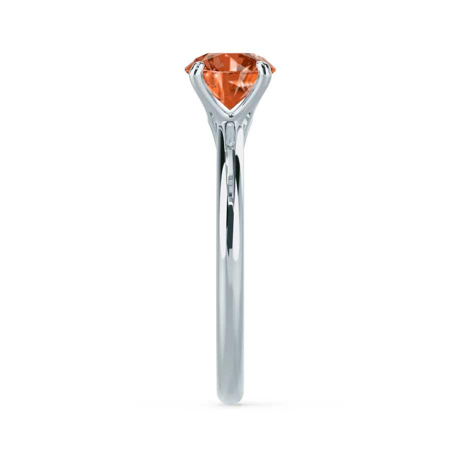 CAMOMILE - Lab-Grown Padparadscha Sapphire Solitaire 18k White Gold