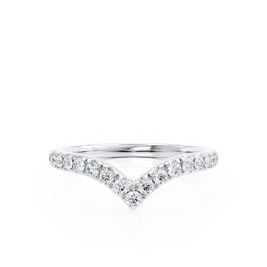 VEGA — Wishbone Pavé Eternity Wedding Band in 18k White Gold