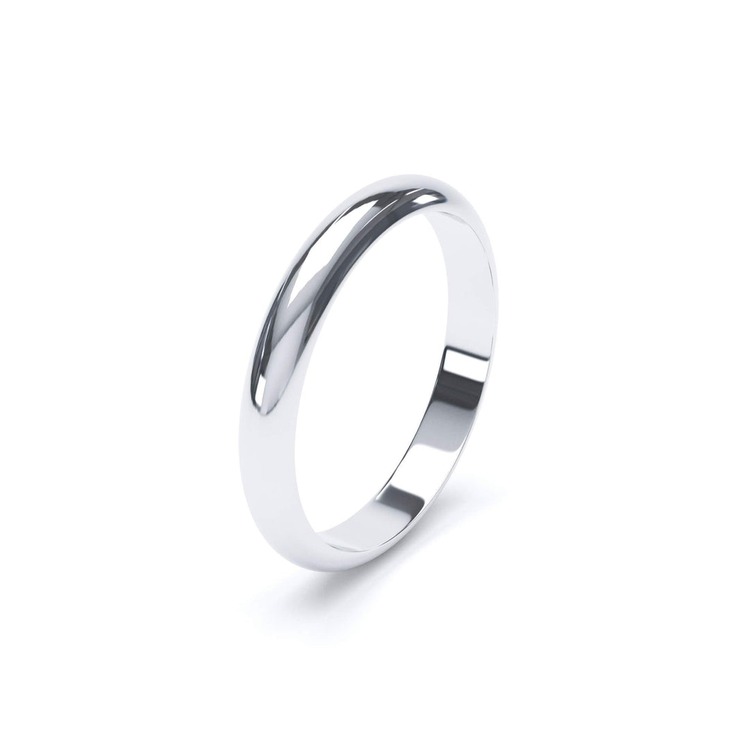 ARCTURUS — D Shape Wedding Band in 18k White Gold