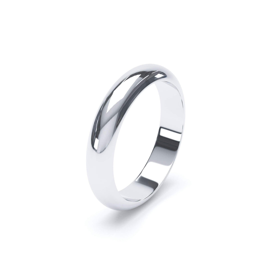 ARCTURUS — D Shape Wedding Band in 18k White Gold