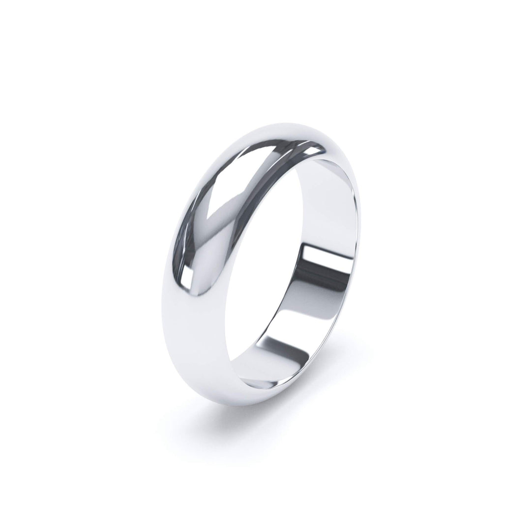 ARCTURUS — D Shape Wedding Band in 18k White Gold