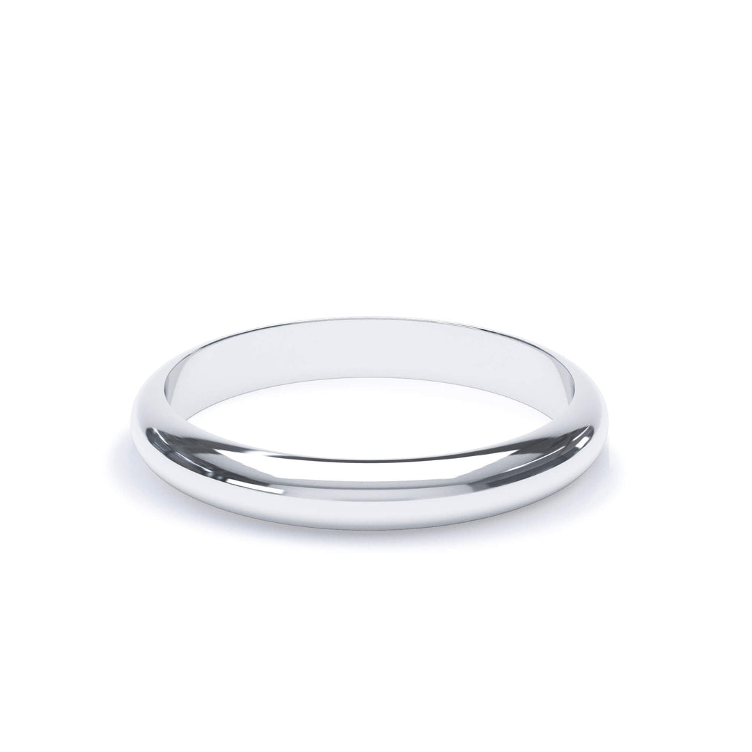 ARCTURUS — D Shape Wedding Band in 950 Platinum