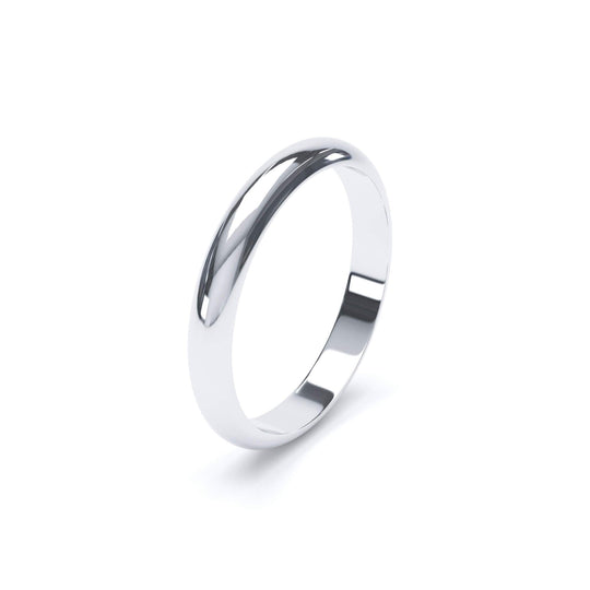 ARCTURUS — D Shape Wedding Band in 950 Platinum