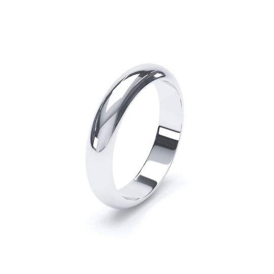 ARCTURUS — D Shape Wedding Band in 950 Platinum