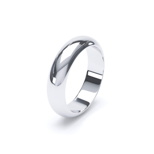ARCTURUS — D Shape Wedding Band in 950 Platinum