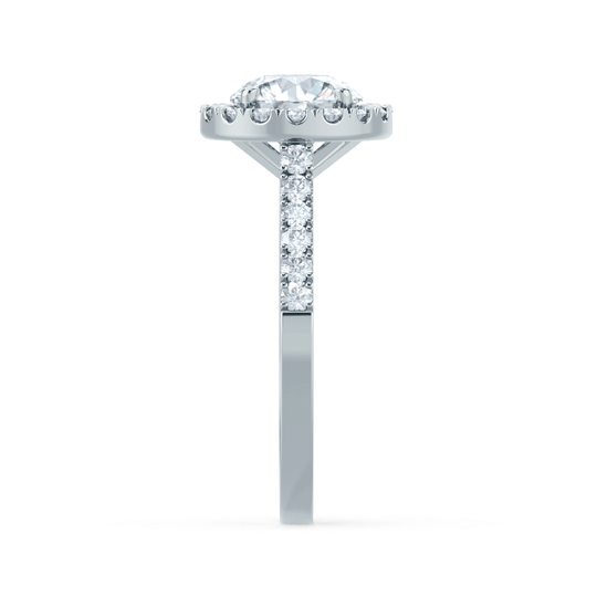 DAISY - Round Lab Diamond 18k White Gold Shoulder Set Ring