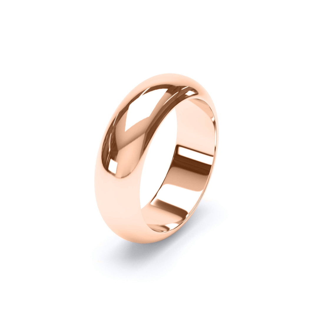 ARCTURUS — D Shape Wedding Band in 18k Rose Gold