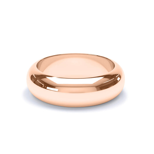 ARCTURUS — D Shape Wedding Band in 18k Rose Gold