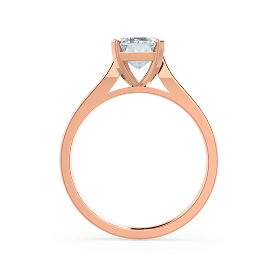 DAHLIA - Emerald Natural Diamond 18k Rose Gold Solitaire