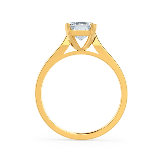 DAHLIA - Emerald Natural Diamond 18k Yellow Gold Solitaire