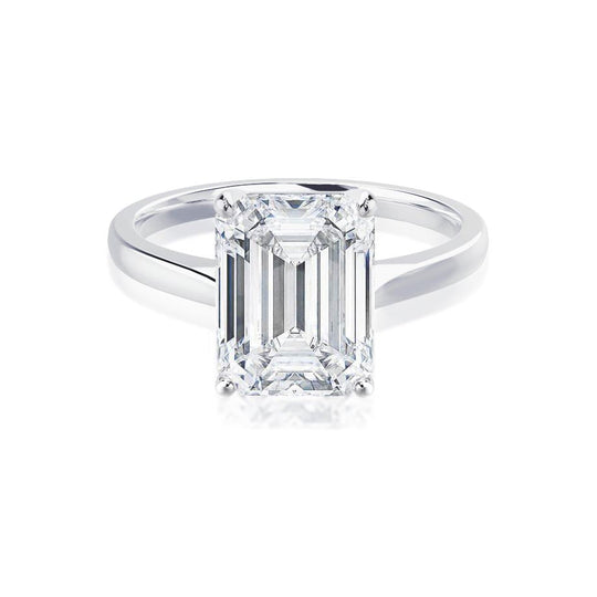 DAHLIA - Emerald Natural Diamond Platinum Solitaire