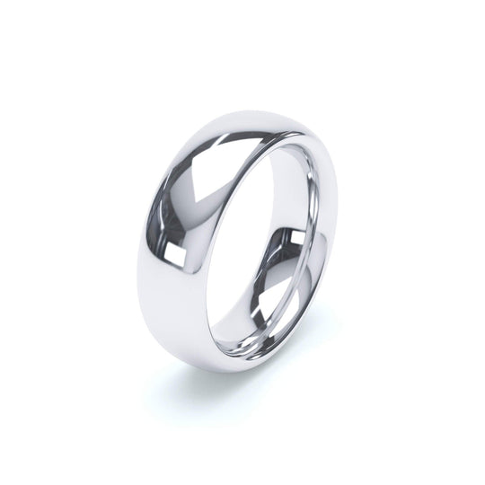 ATLAS — Oval Profile Wedding Band in 18k White Gold