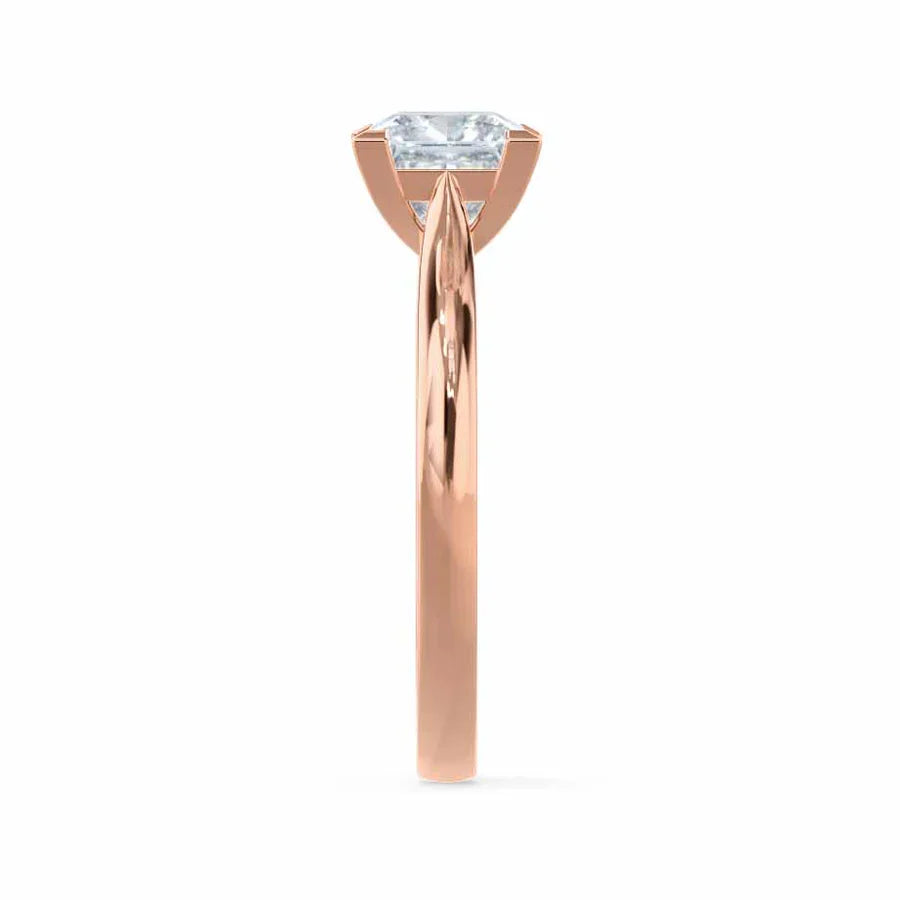 GARDENIA - Princess Natural Diamond 18k Rose Gold Solitaire