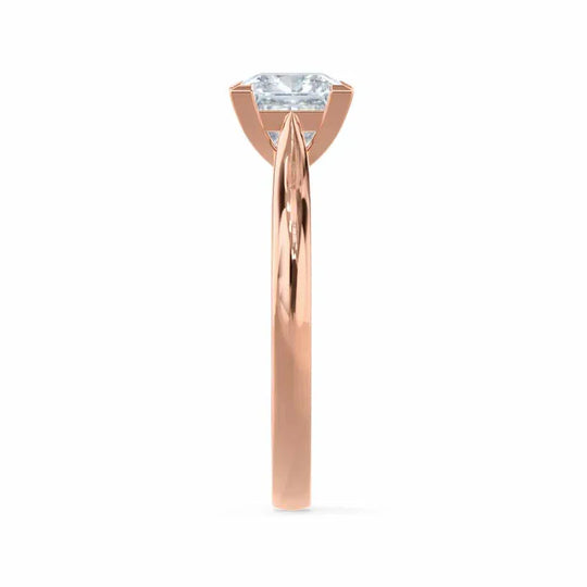 GARDENIA - Princess Natural Diamond 18k Rose Gold Solitaire